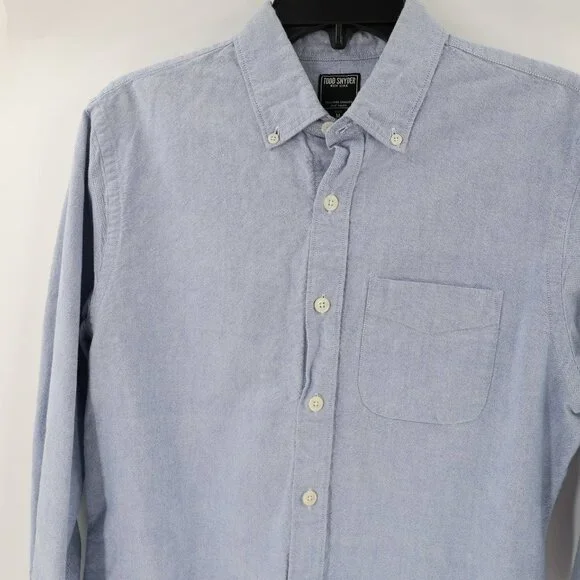 Todd Snyder Japanese Selvedge Oxford shirt men medium blue Long Sleeve Chambray